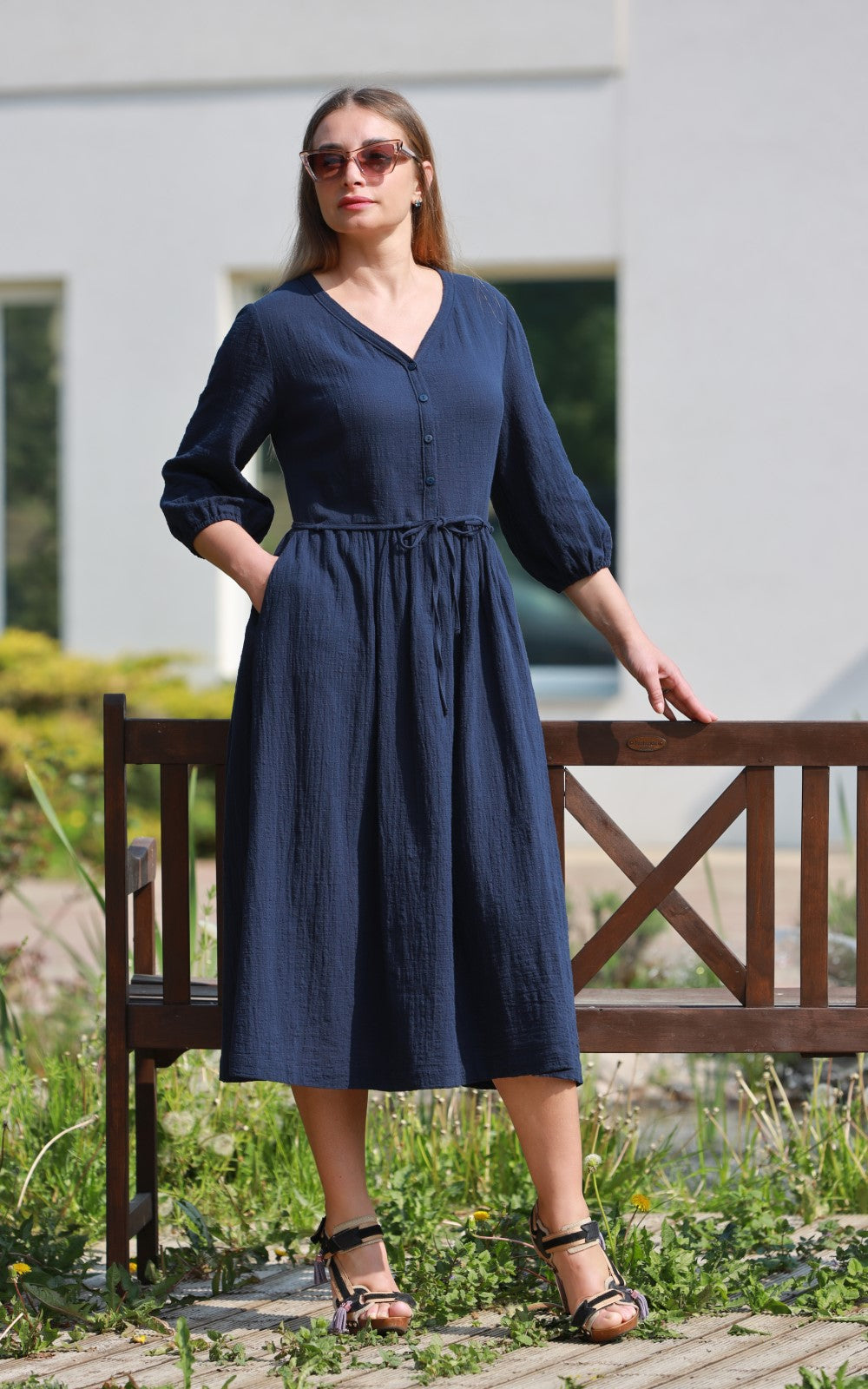 Loose Summer Midi Dress Lori No38 – Magnolica Shop