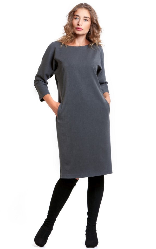 knee length dresses for ladies Office Loose-fit Dress Alyssa No18 – Magnolica Shop