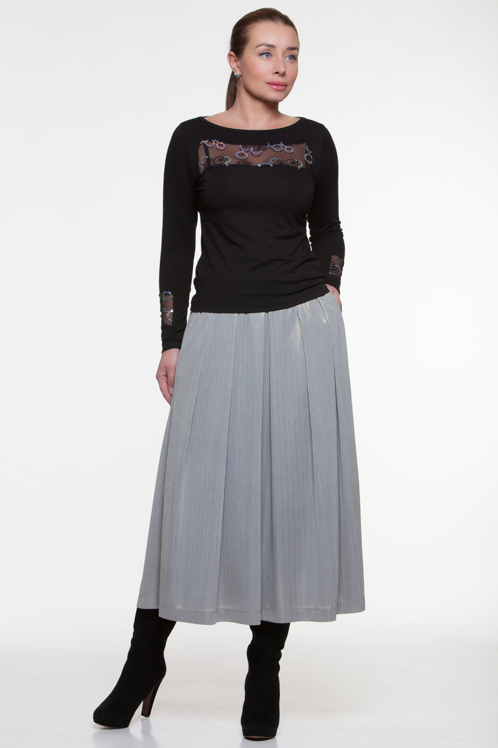 Long Flared Glittery Skirt Jennifer