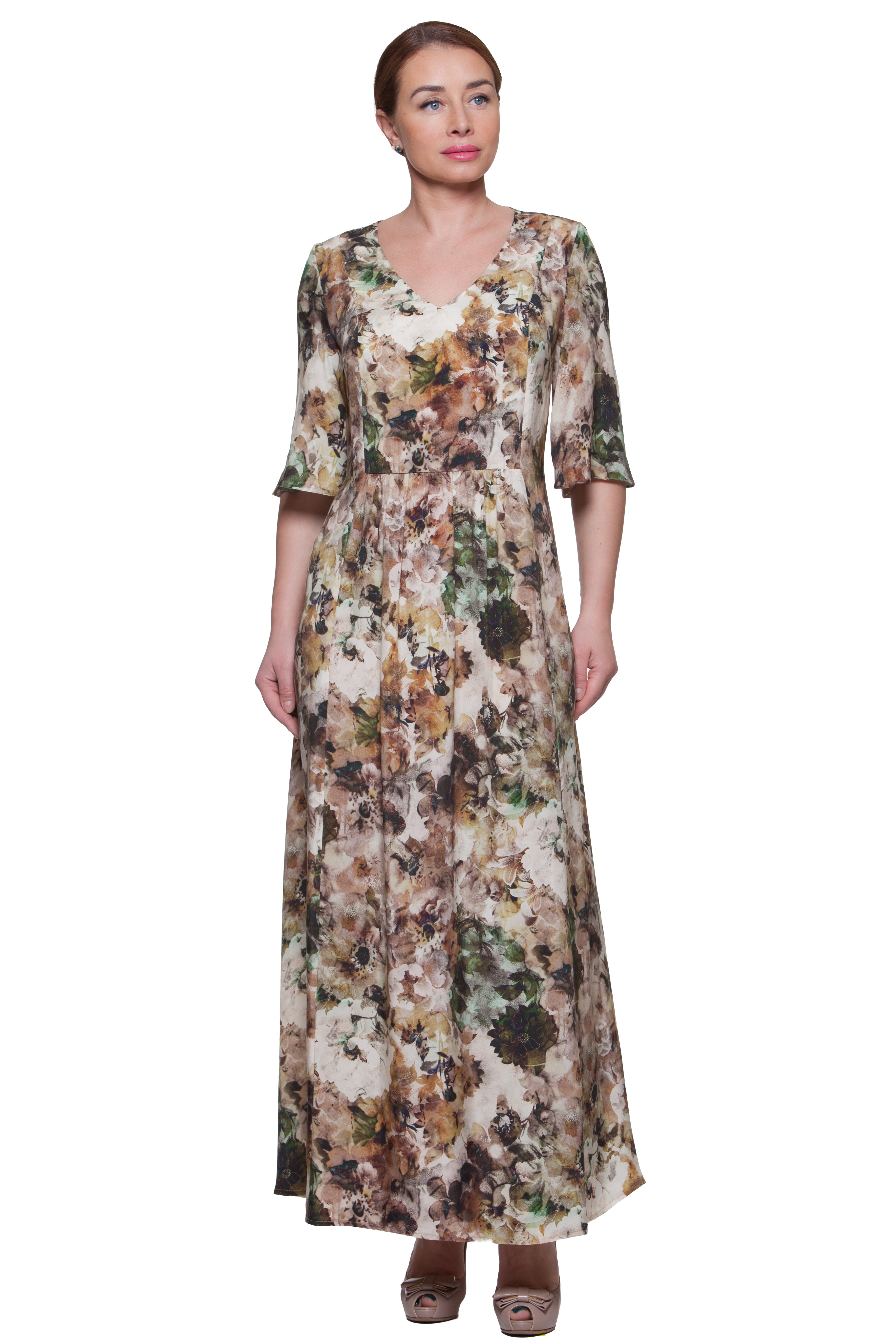 Vasaras brīva piegriezuma maksi kleita Emma No10