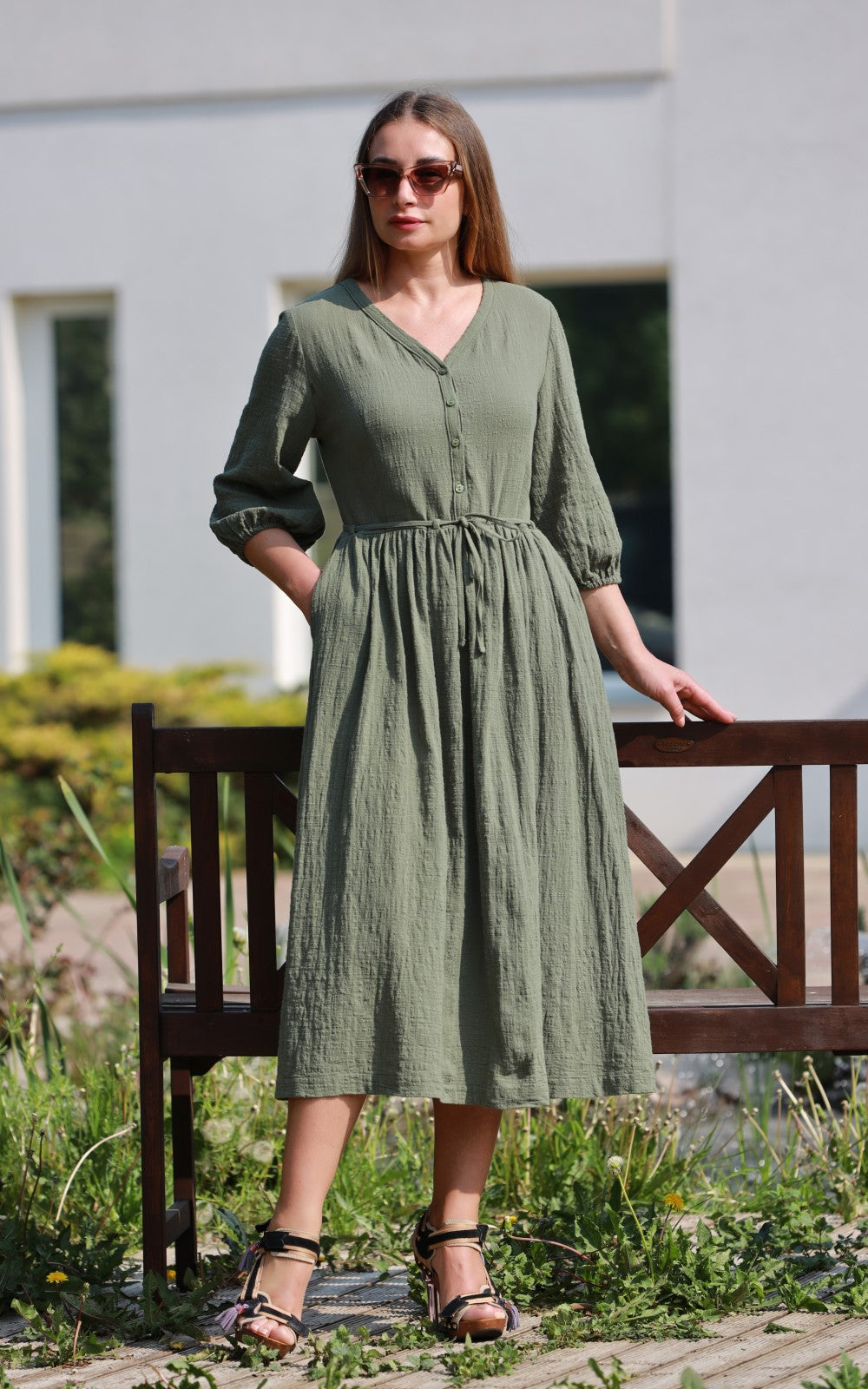 Loose Summer Midi Dress Lori No37 · Magnolica