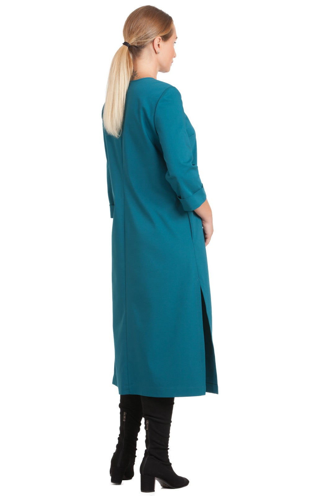 Solid Midi A-line Dress Azalea No27