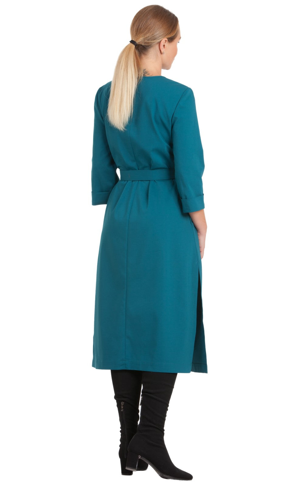 Solid Midi A-line Dress Azalea No27