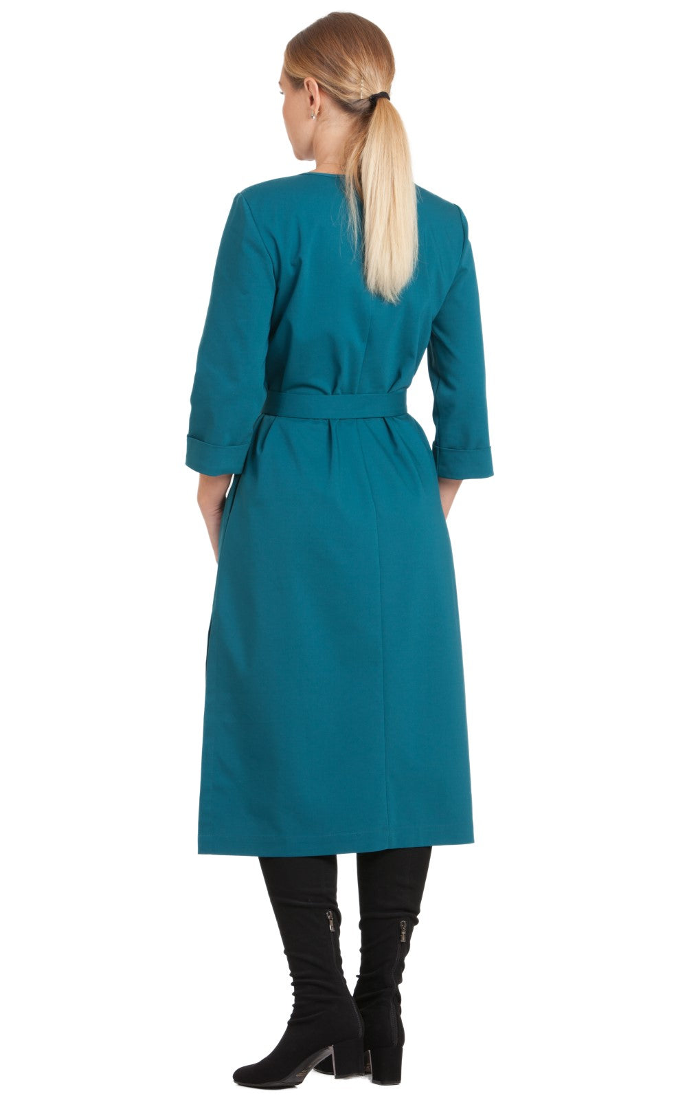 Solid Midi A-line Dress Azalea No27