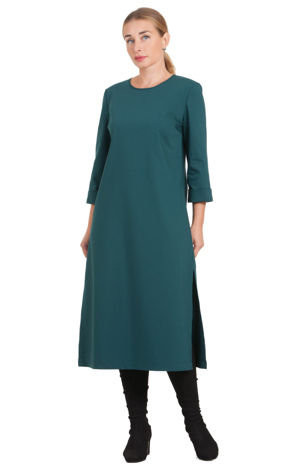 Solid Midi A-line Dress Azalea No29