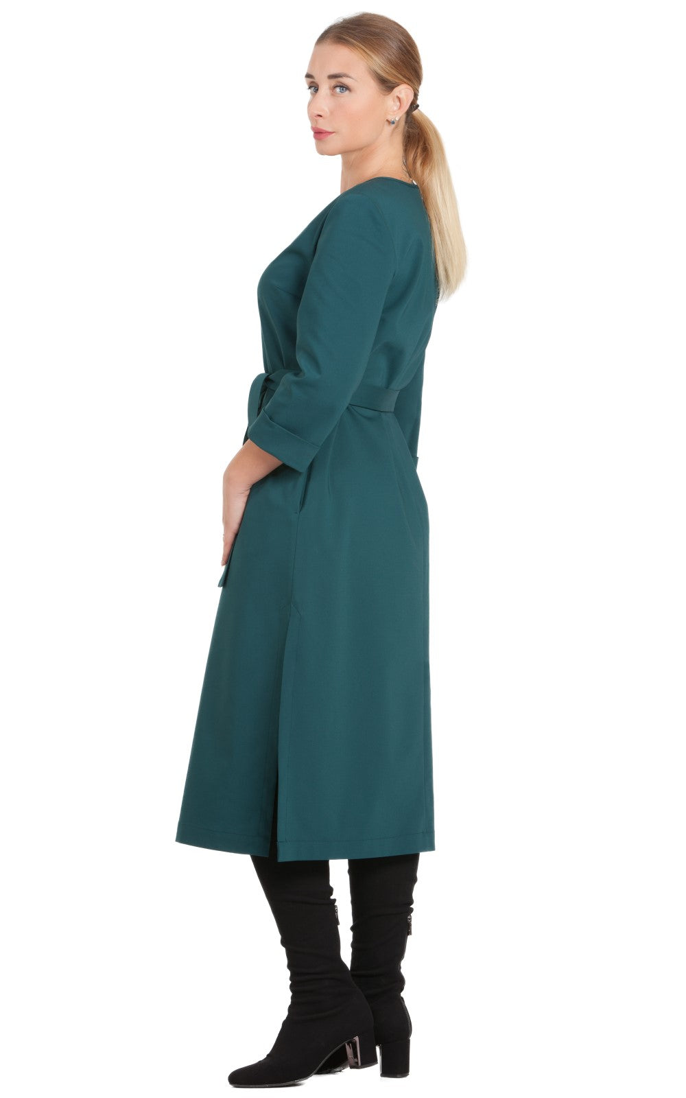 Solid Midi A-line Dress Azalea No29