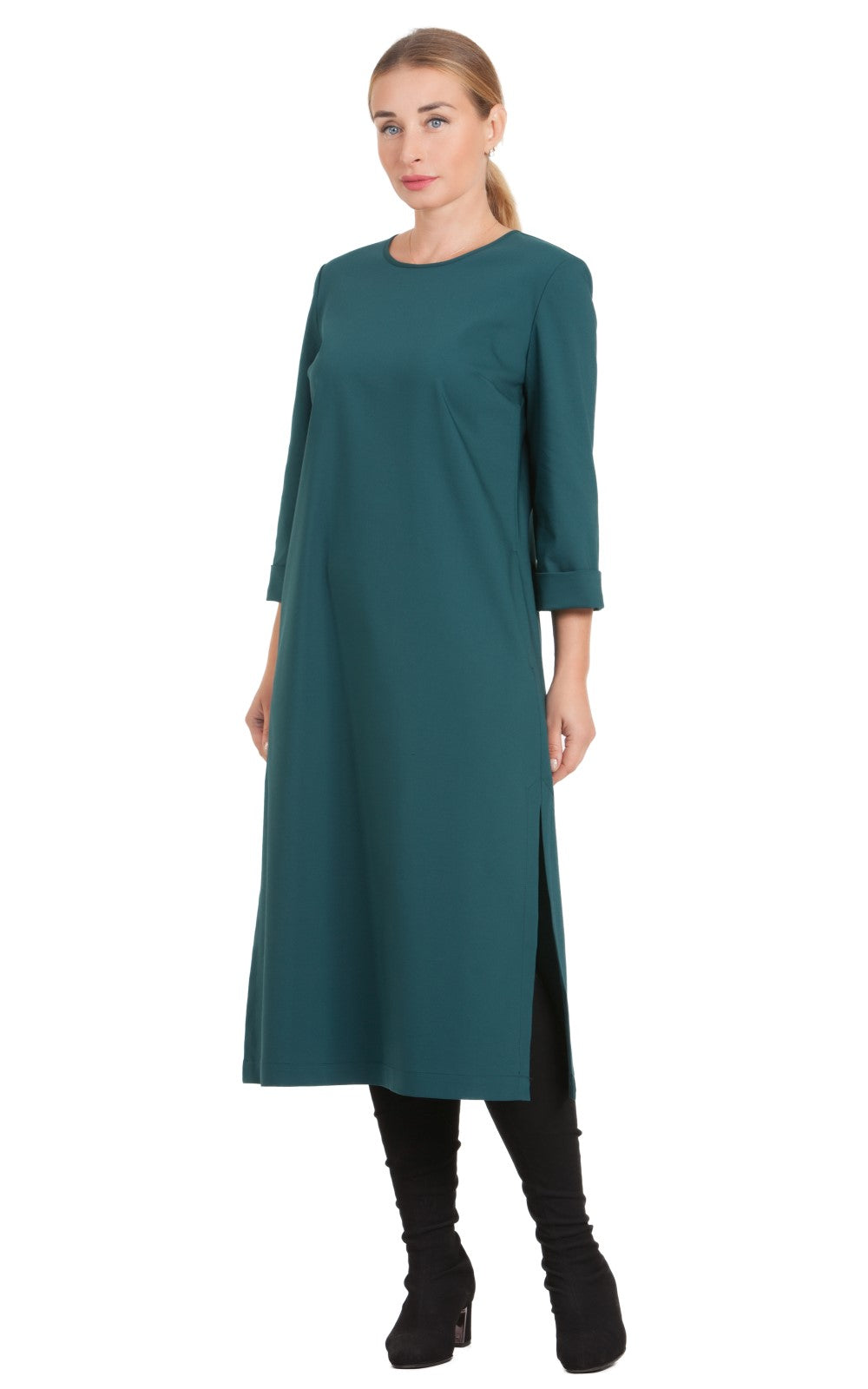 Solid Midi A-line Dress Azalea No29