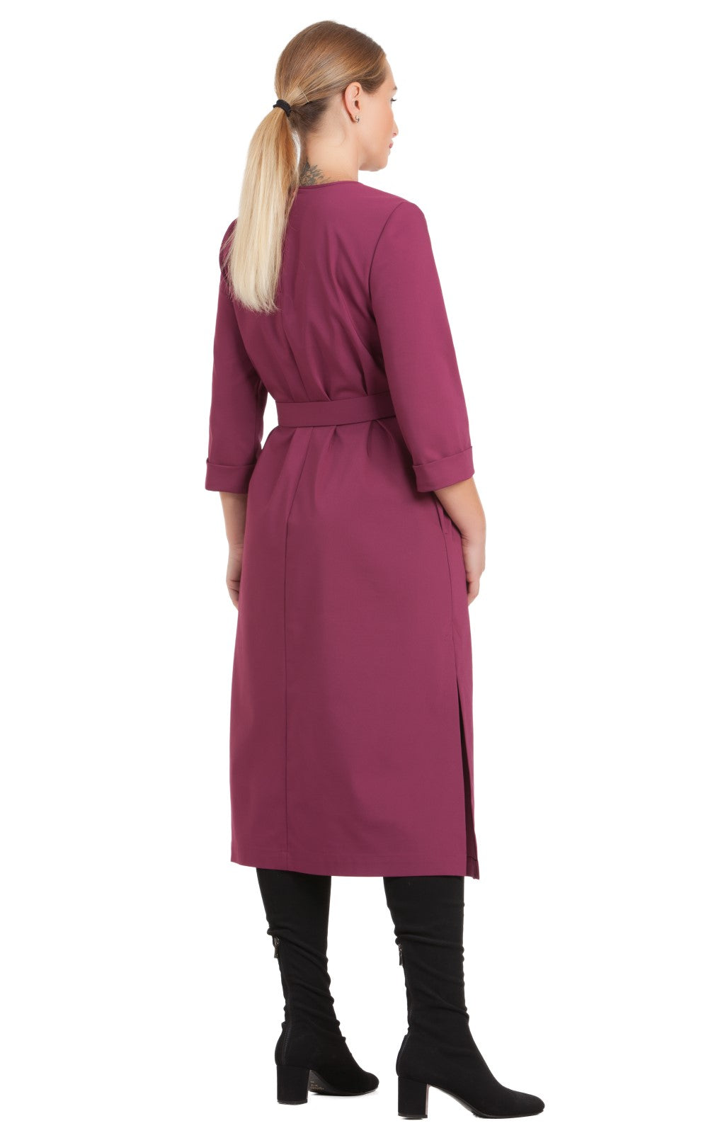 Solid Midi A-line Dress Azalea No31