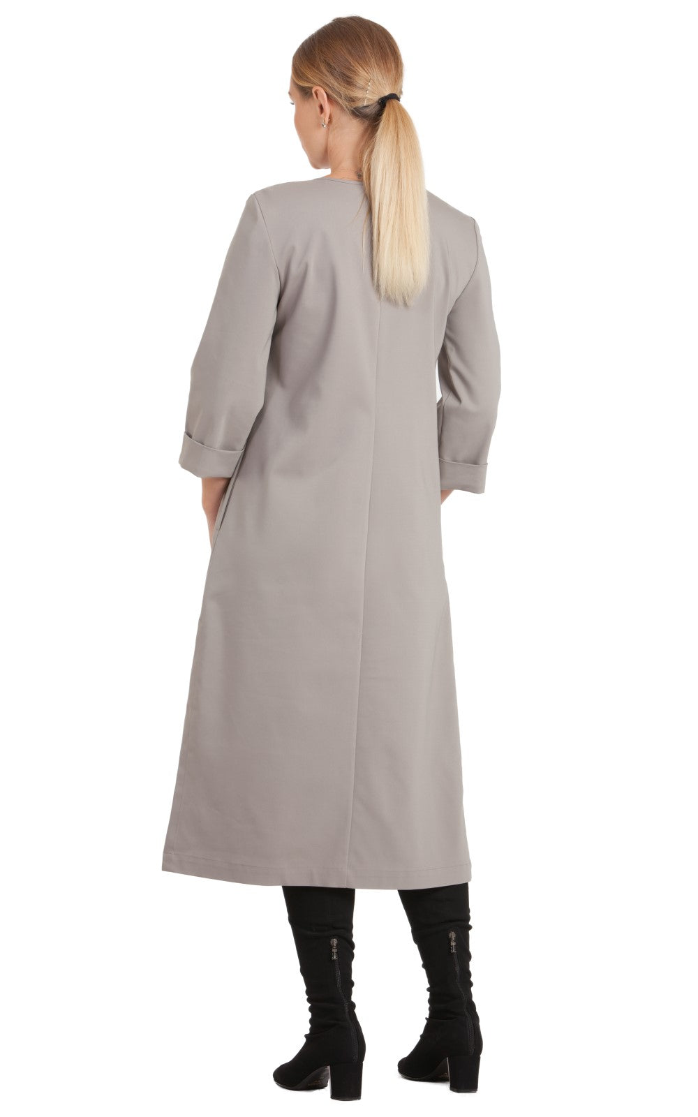 Solid Midi A-line Dress Azalea No26