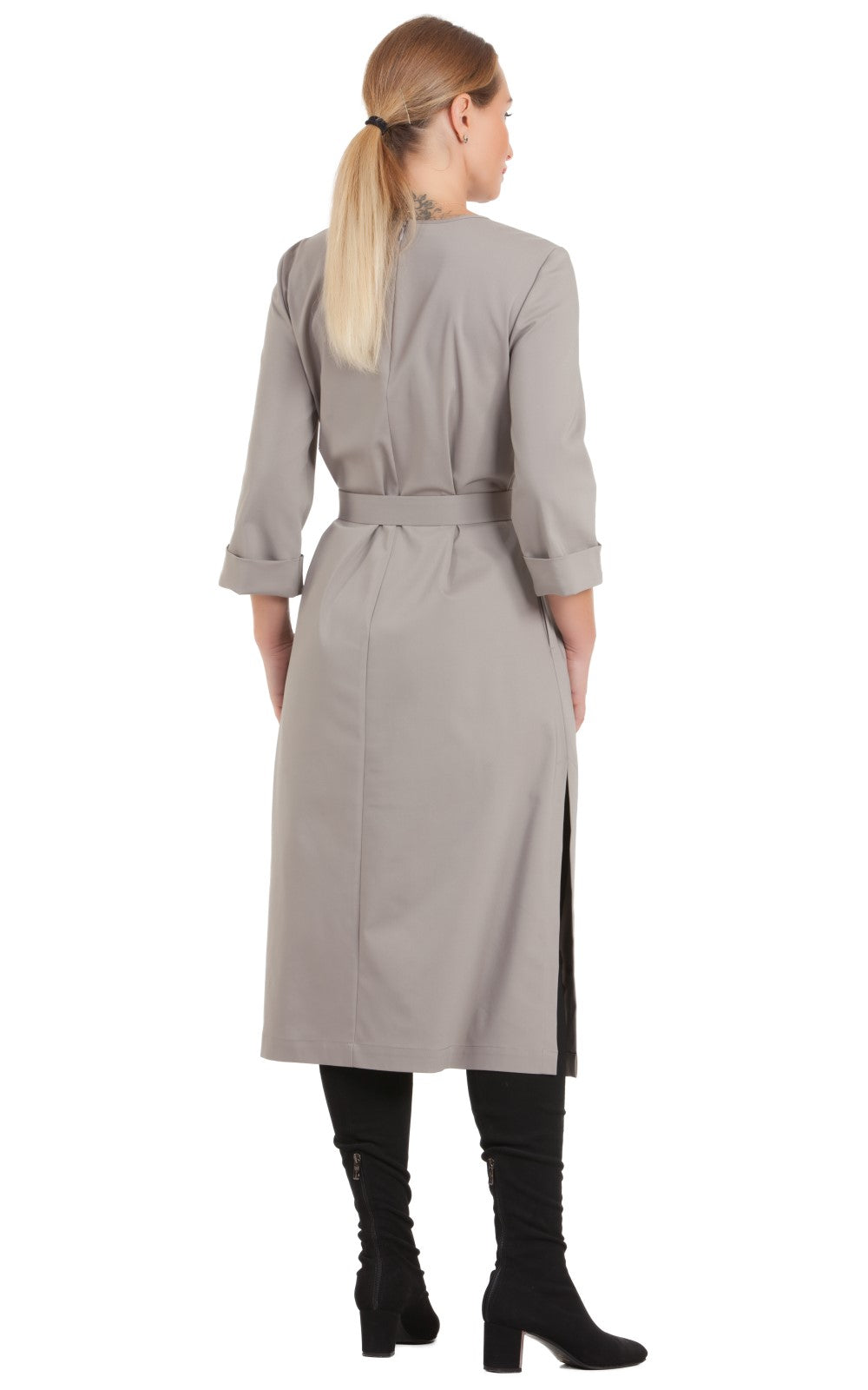 Solid Midi A-line Dress Azalea No26