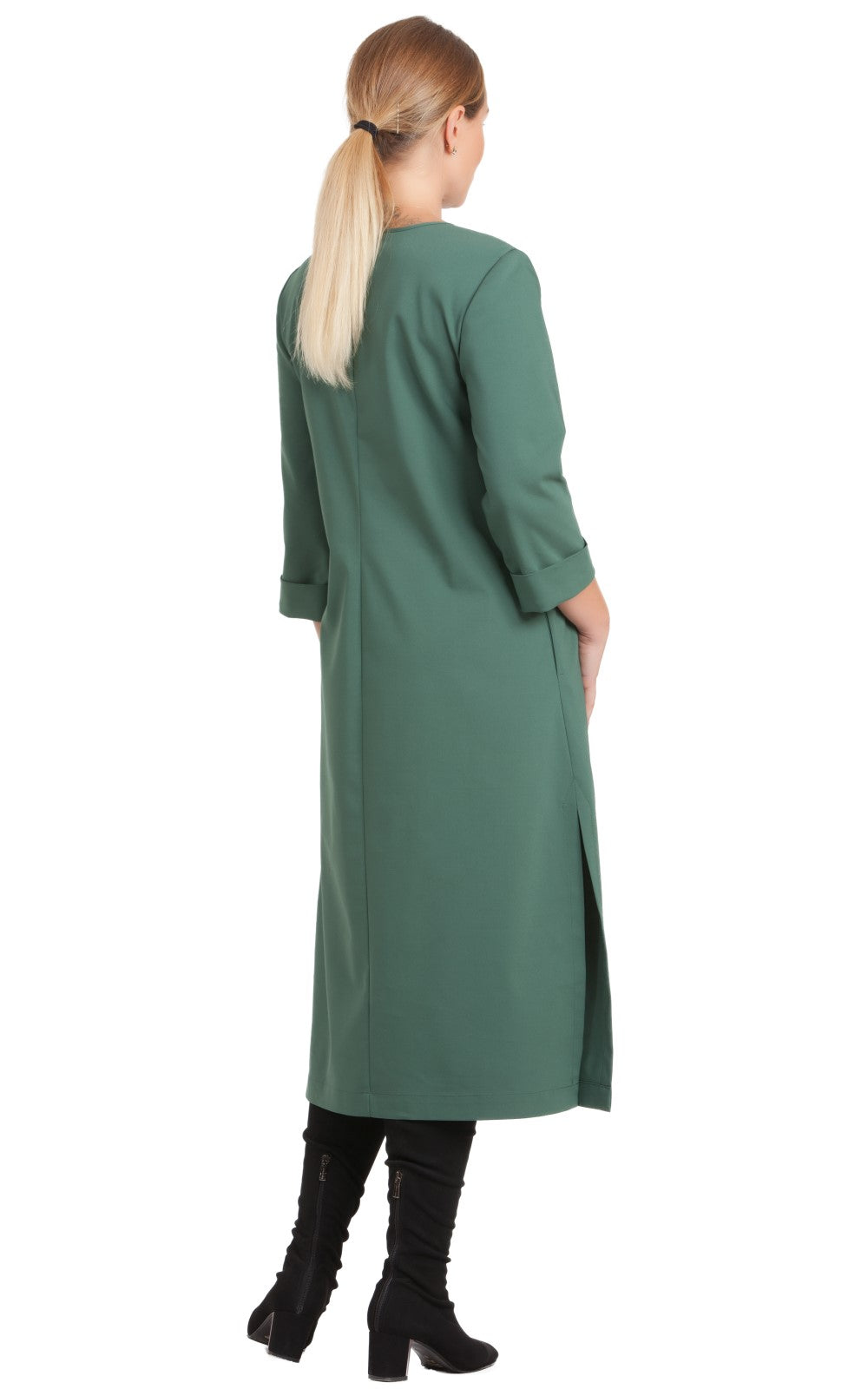 Solid Midi A-line Dress Azalea No28