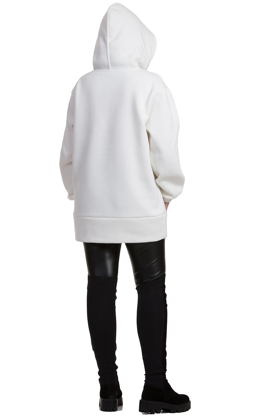 Cozy Longline Fleece Hoodie Alessia No1