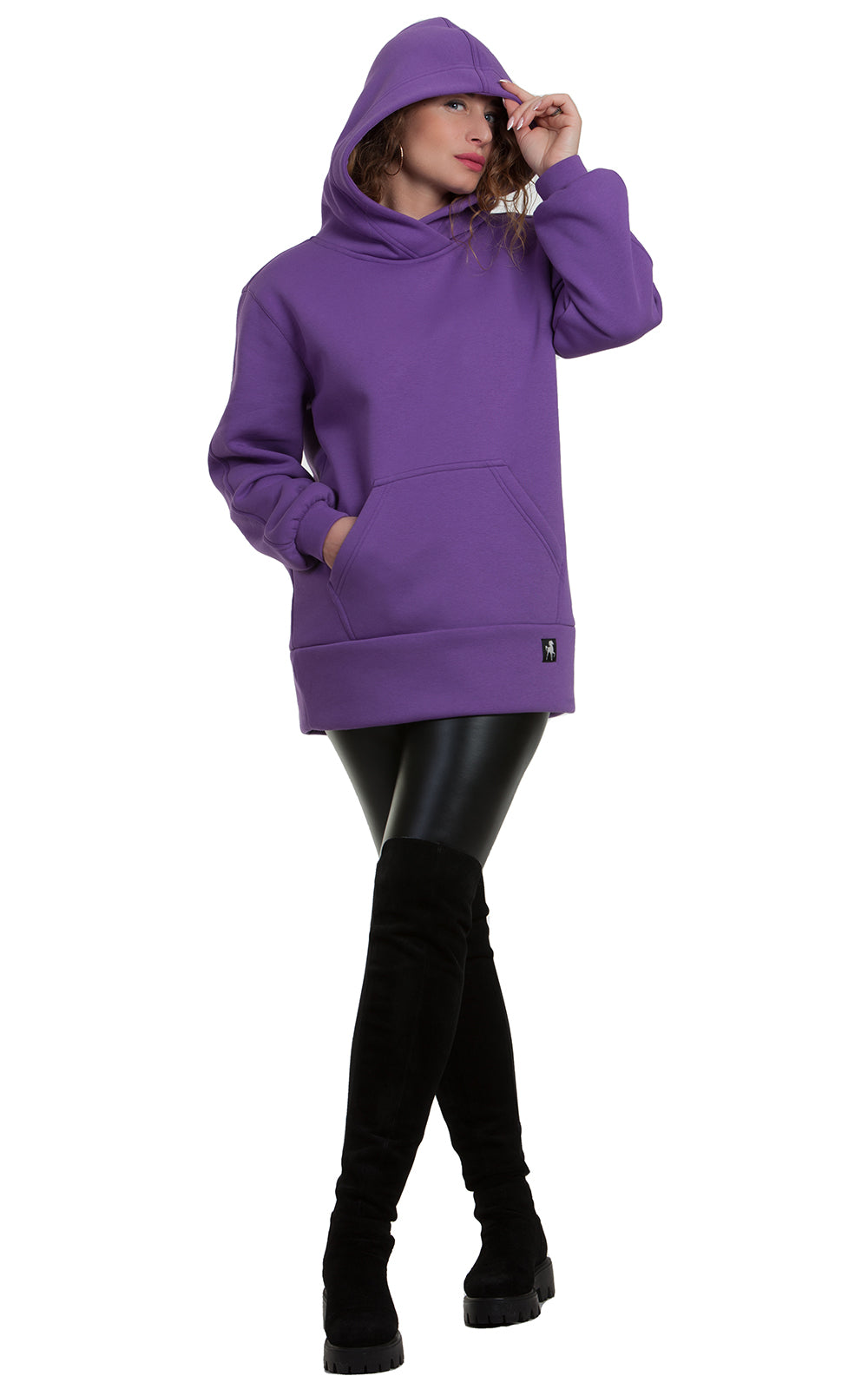 Cozy Longline Fleece Hoodie Alessia No2