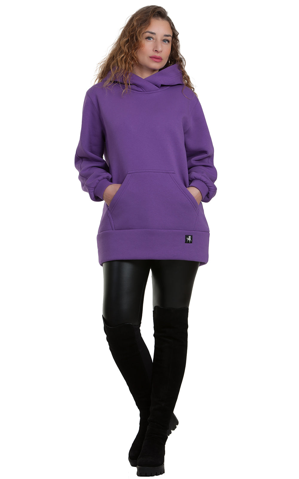 Cozy Longline Fleece Hoodie Alessia No2