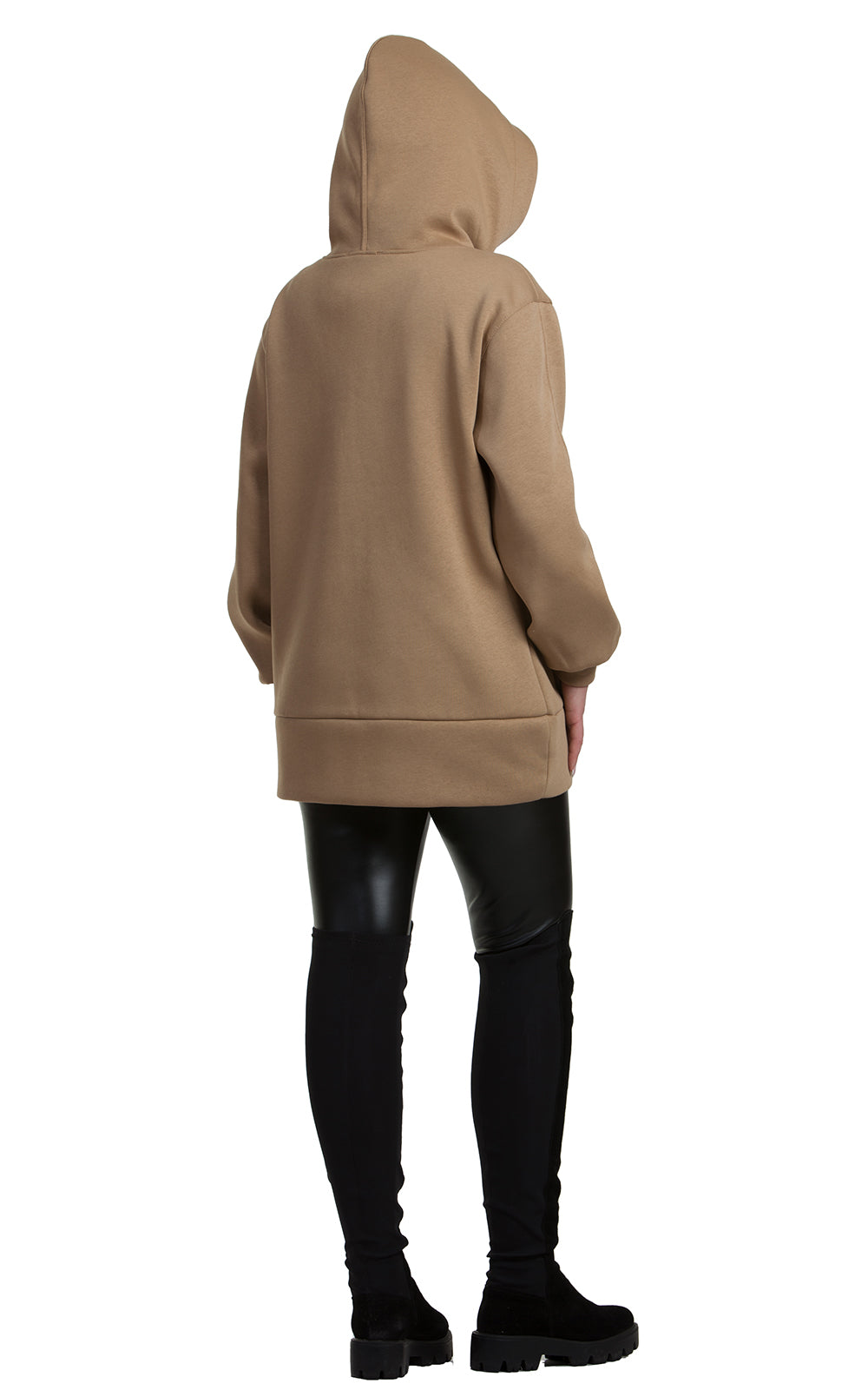 Cozy Longline Fleece Hoodie Alessia No3