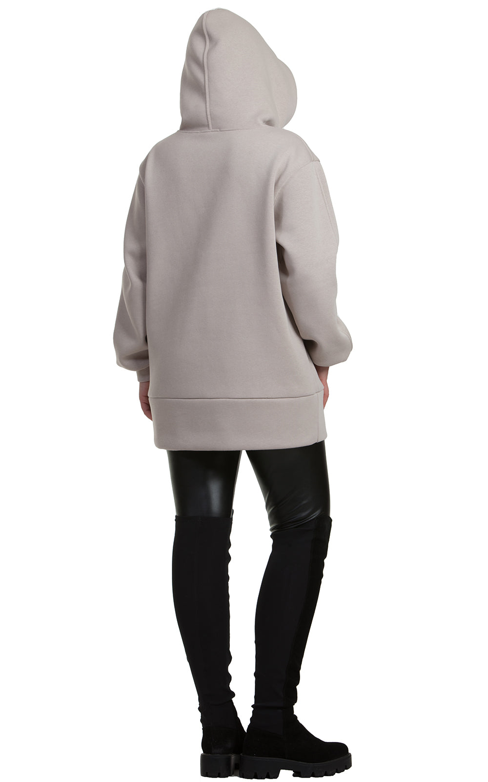 Cozy Longline Fleece Hoodie Alessia No4