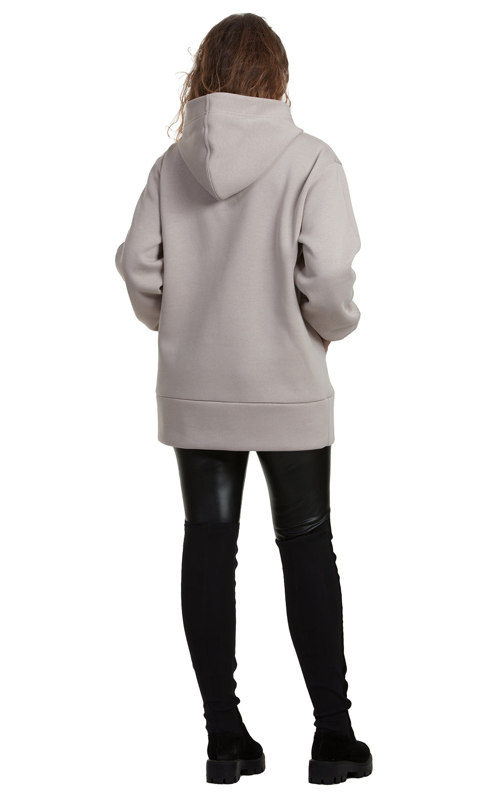 Cozy Longline Fleece Hoodie Alessia No4