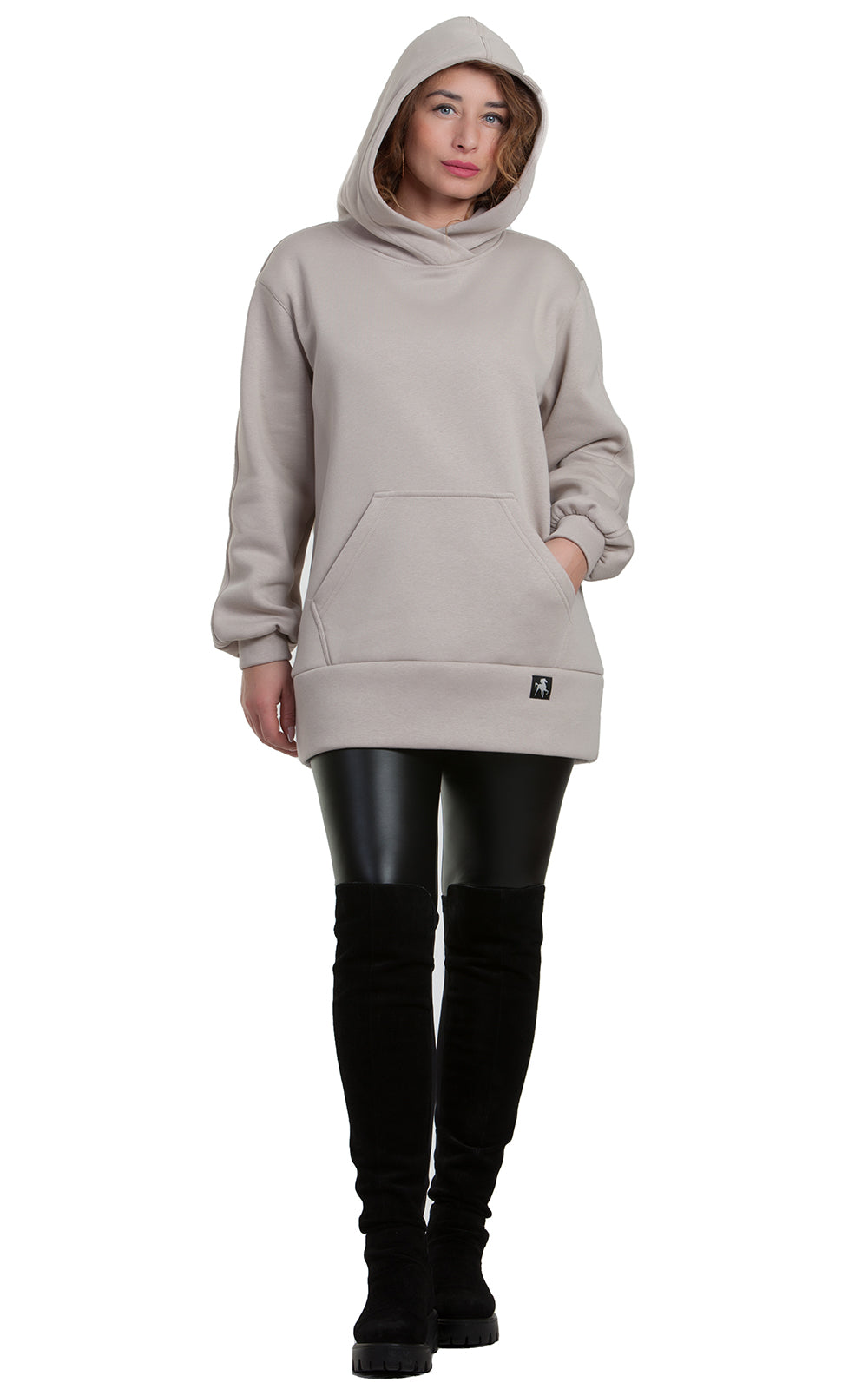 Cozy Longline Fleece Hoodie Alessia No4