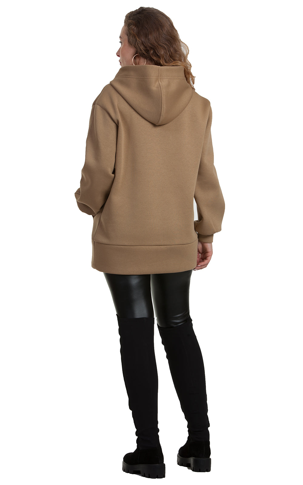 Cozy Longline Fleece Hoodie Alessia No3