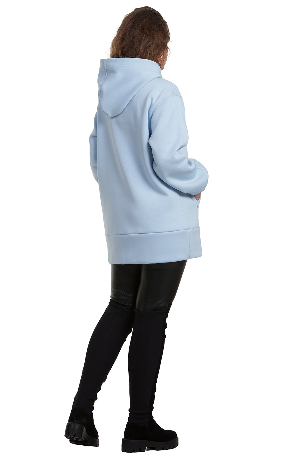 Cozy Longline Fleece Hoodie Alessia No5