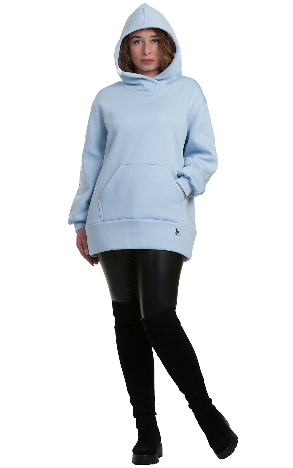 Cozy Longline Fleece Hoodie Alessia No5