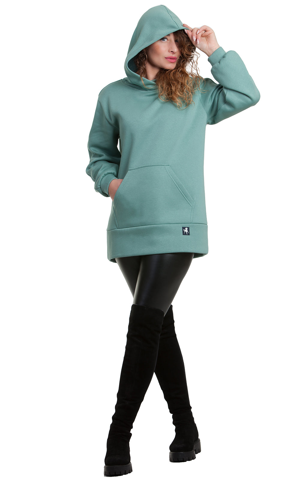 Cozy Longline Fleece Hoodie Alessia No6