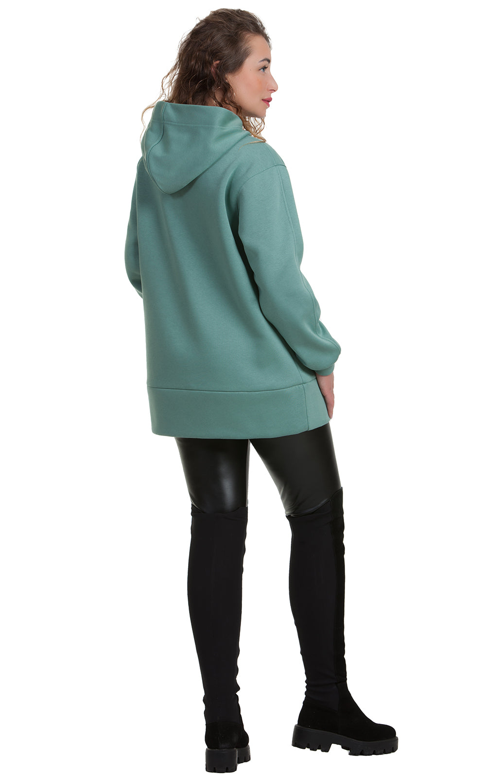 Cozy Longline Fleece Hoodie Alessia No6