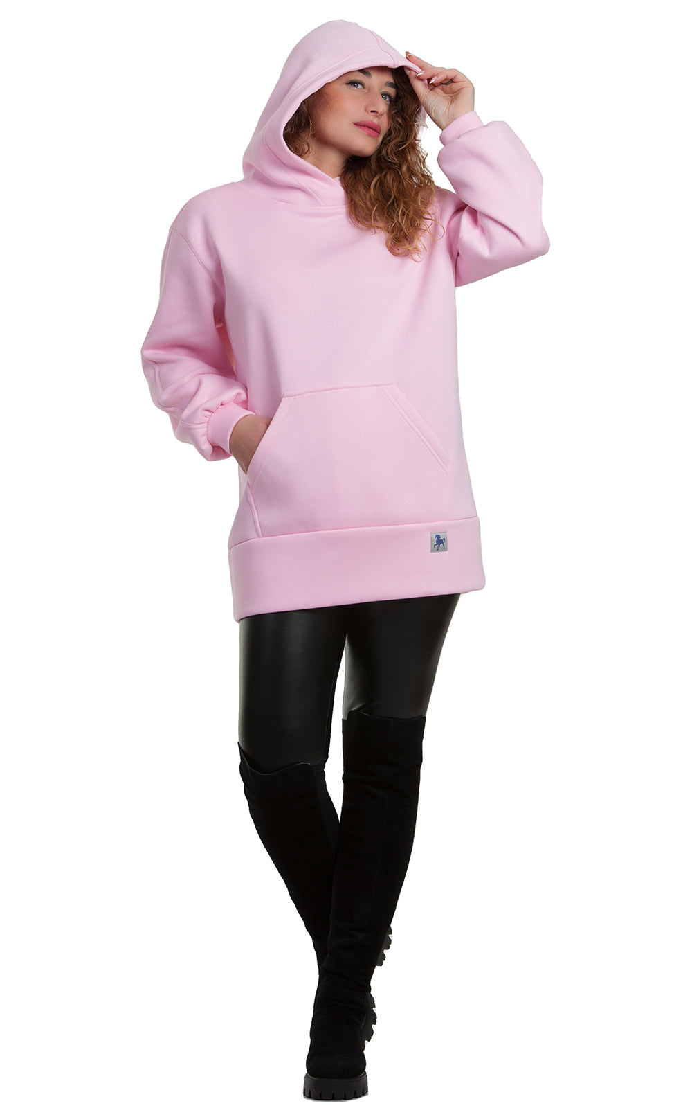 Cozy Longline Fleece Hoodie Alessia No7