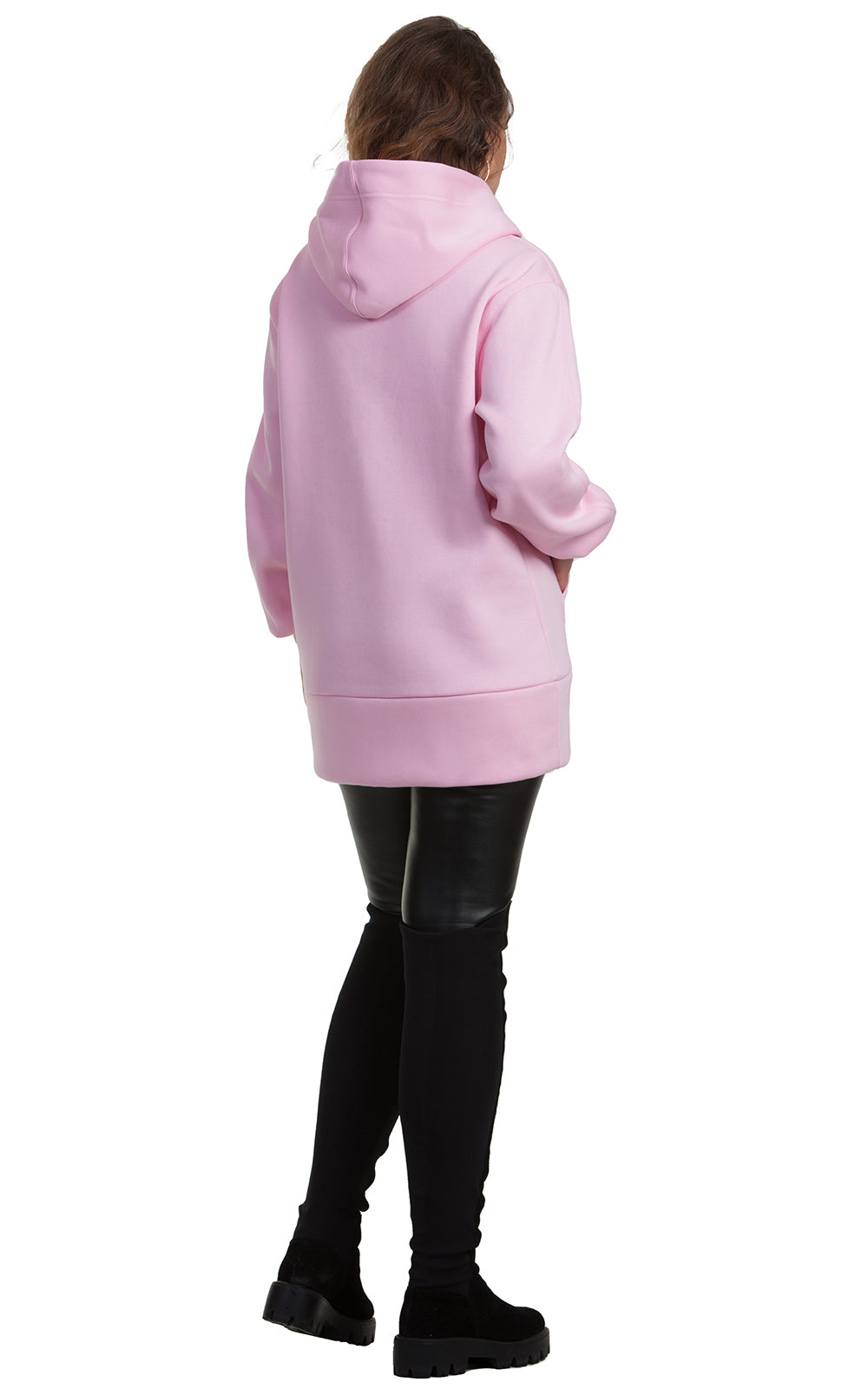 Cozy Longline Fleece Hoodie Alessia No7