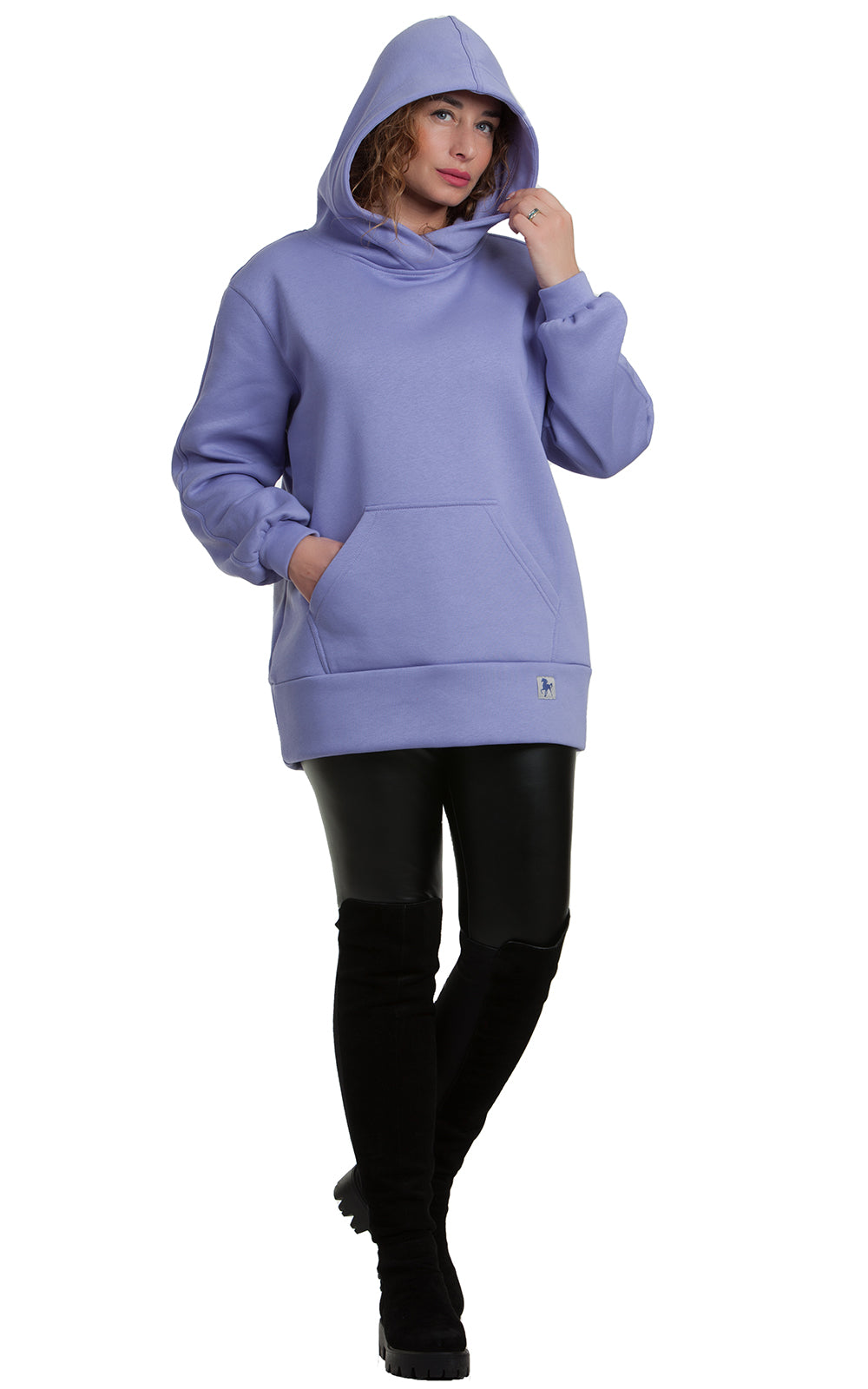 Cozy Longline Fleece Hoodie Alessia No8
