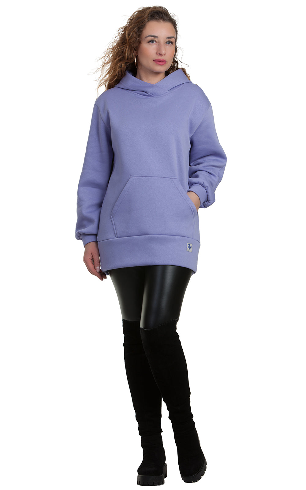 Cozy Longline Fleece Hoodie Alessia No8