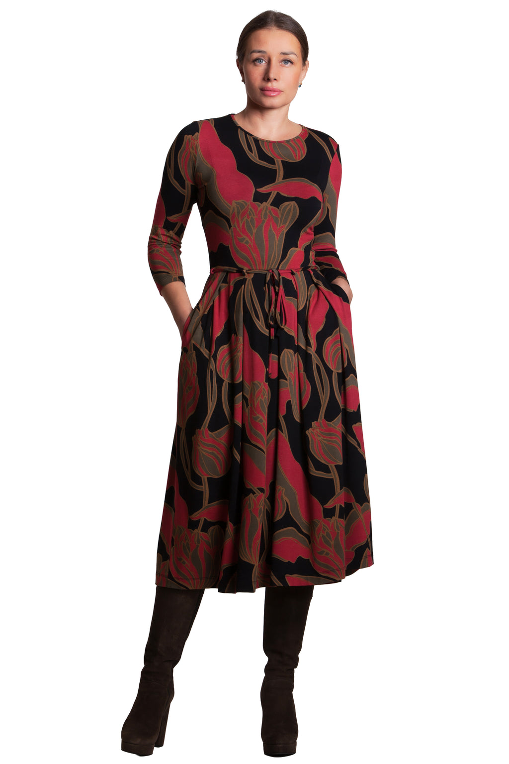 Casual Midi Dress Amy No9 — Magnolica Latvian Women's Clothing