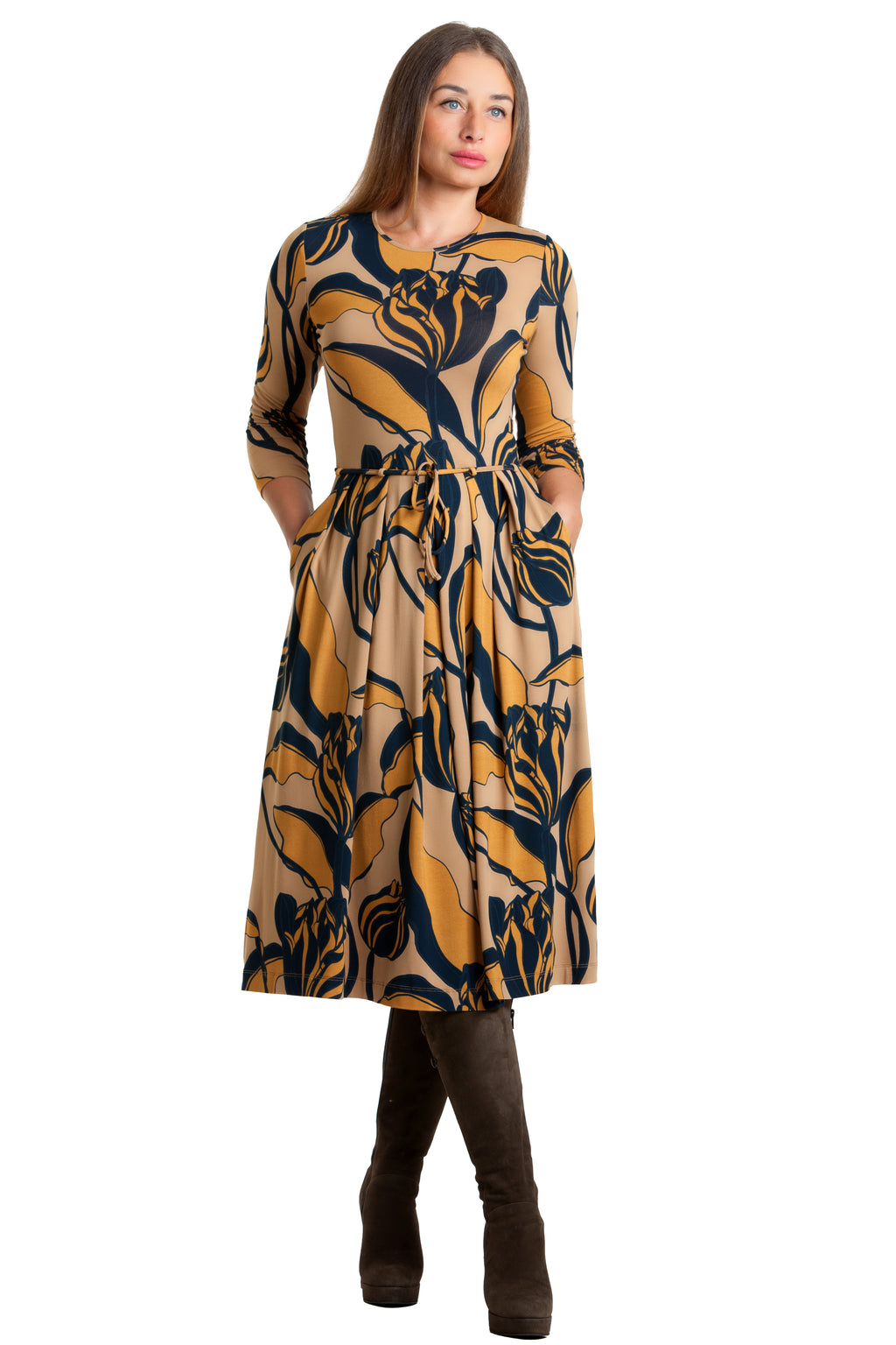 Casual Midi Dress Amy No5 — Magnolica Latvian Women's Clothing