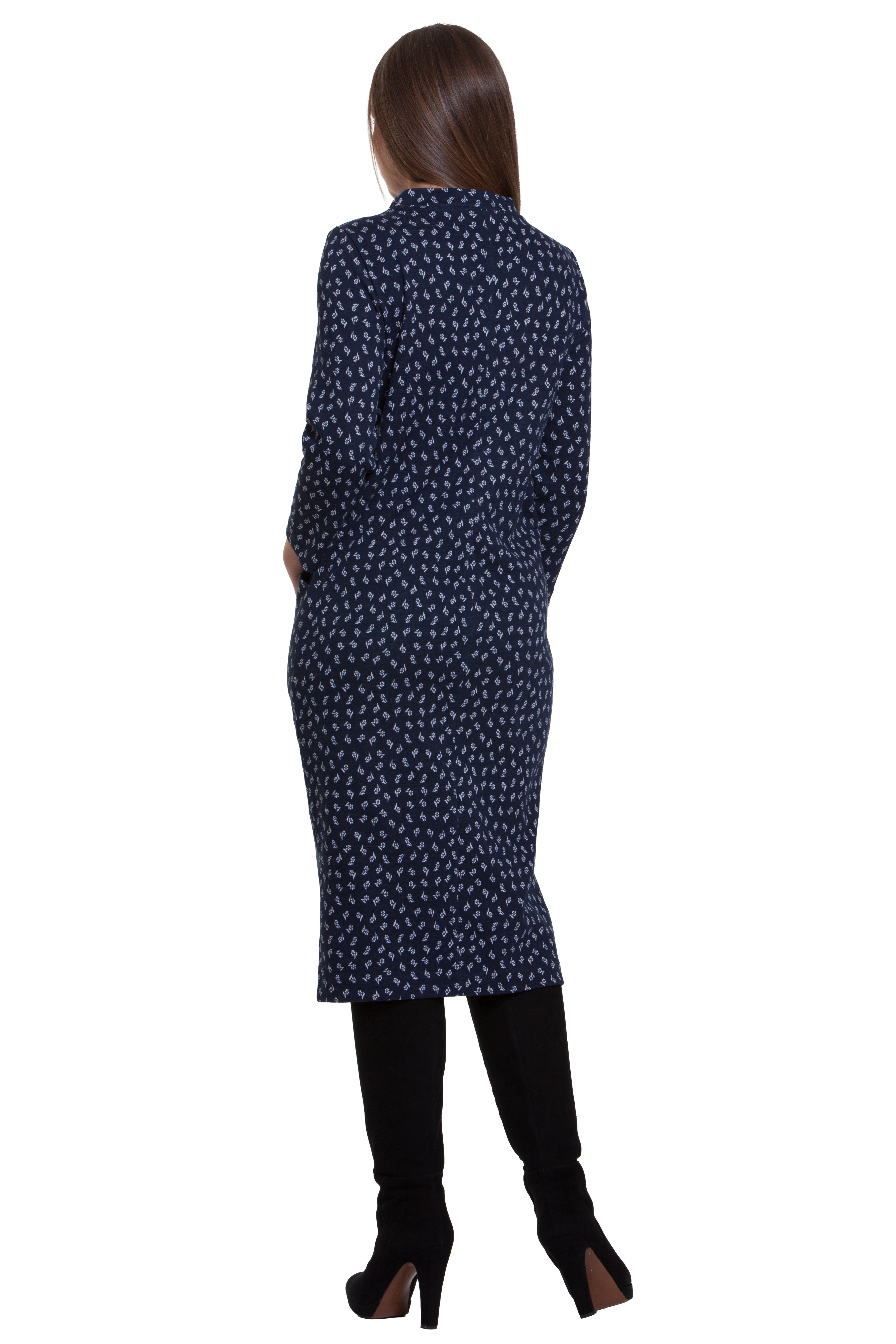 Eleganta, taisna piegriezuma kokvilnas kleita Irina Nr. 1