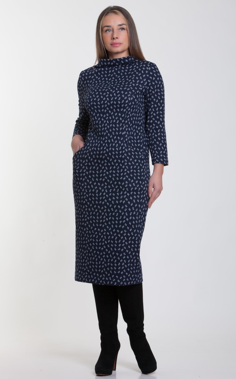 Elegant Straight-fit Cotton Dress Irina No1