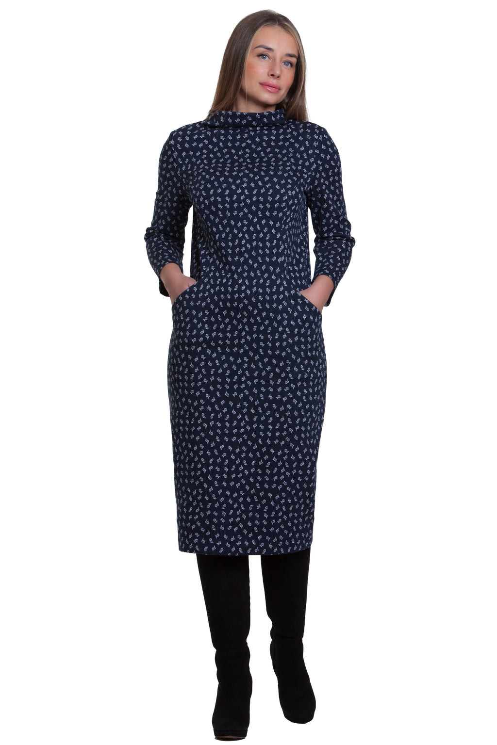 Элегантное прямое хлопковое платье Ирина №1