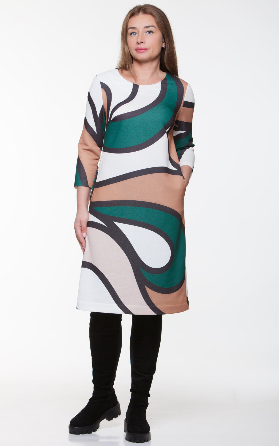 Stylish A-line Dress Elle No1