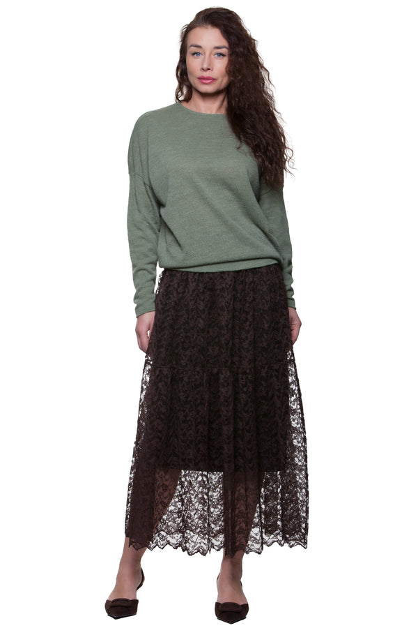 Casual Wool Loose-fit Jumper Iris No11 — Magnolica Latvian Women's Clothing