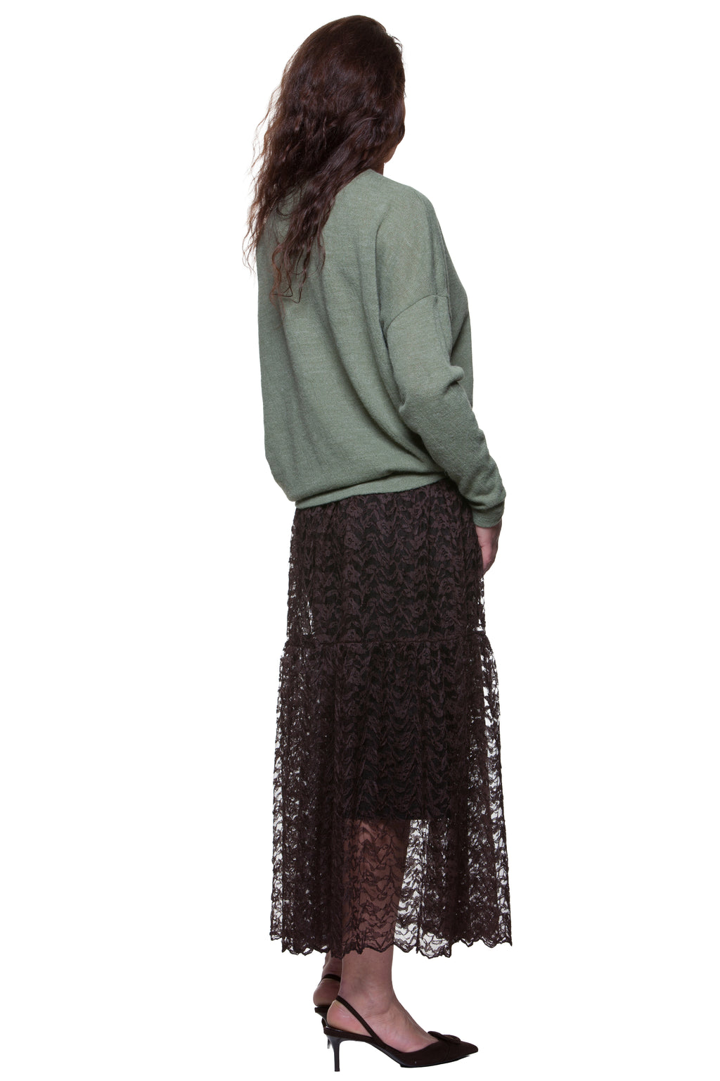 Caurspīdīgi ažūra midi svārki Iris No13