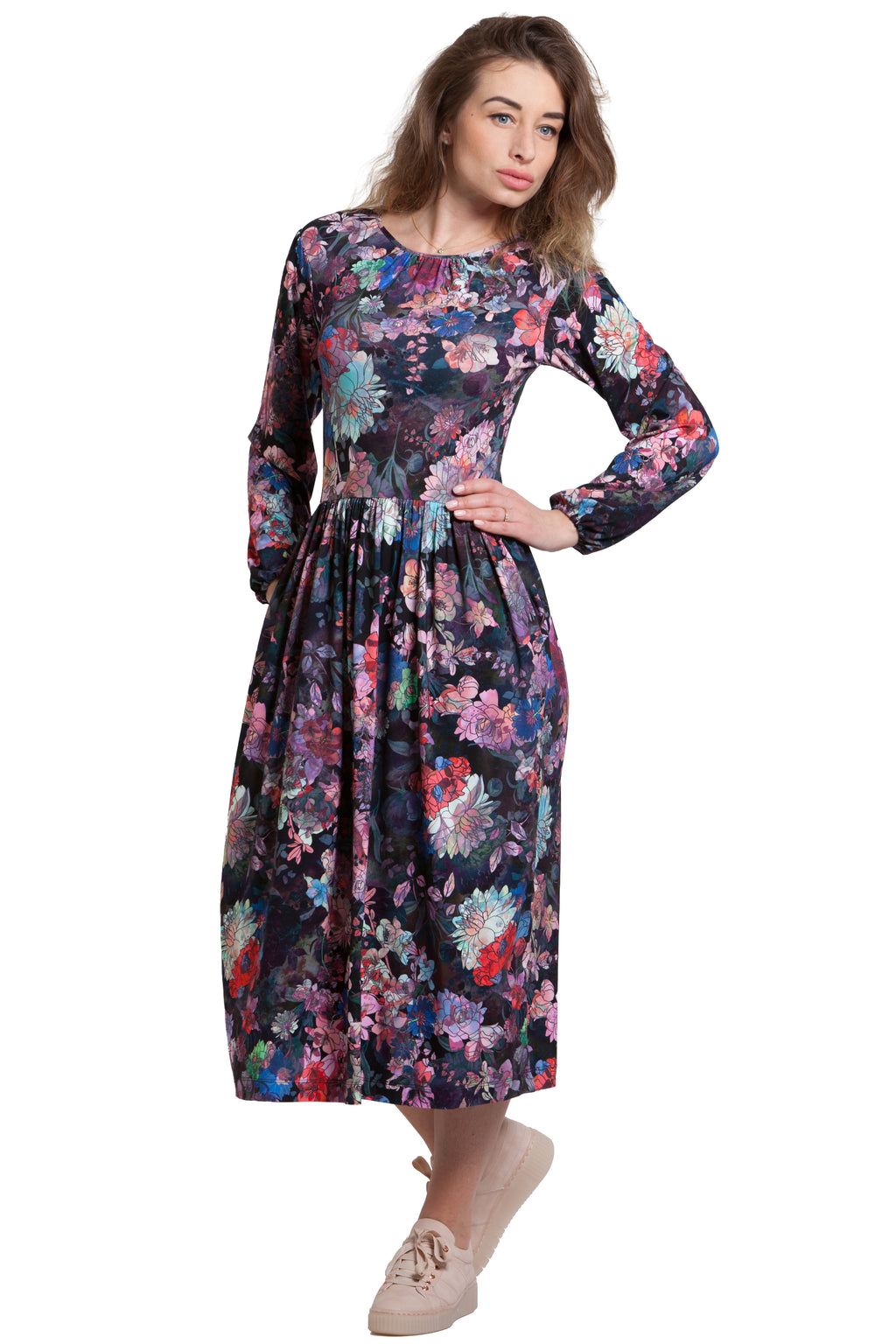 Casual Midi Dress Karime No24 — Magnolica Latvian Women's Clothing