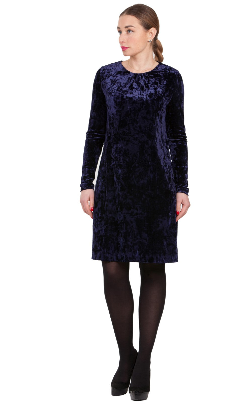 Velvet A-line Tunic Dress Alyssa No2