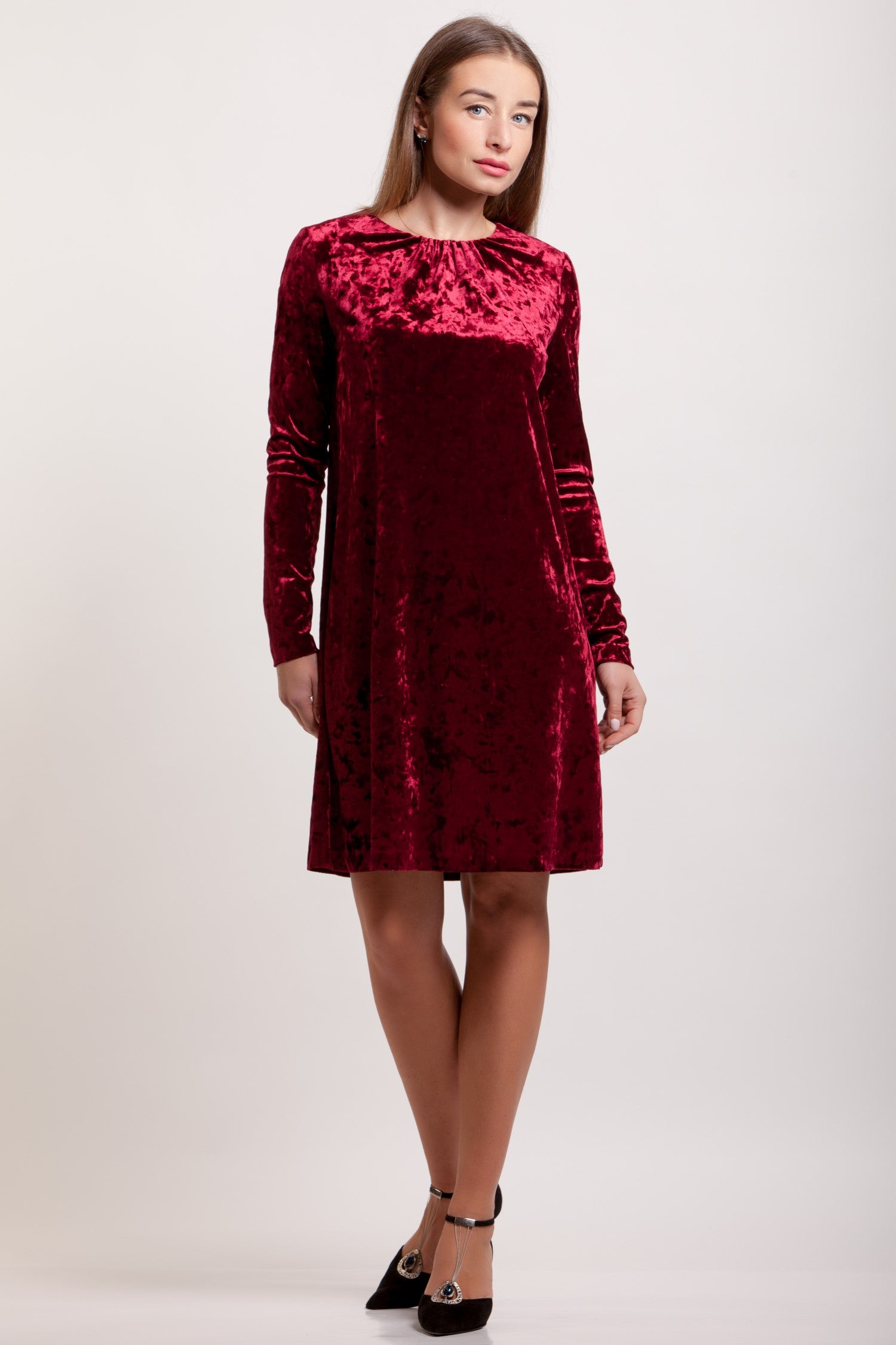 Velvet A-line Tunic Dress Alyssa No5