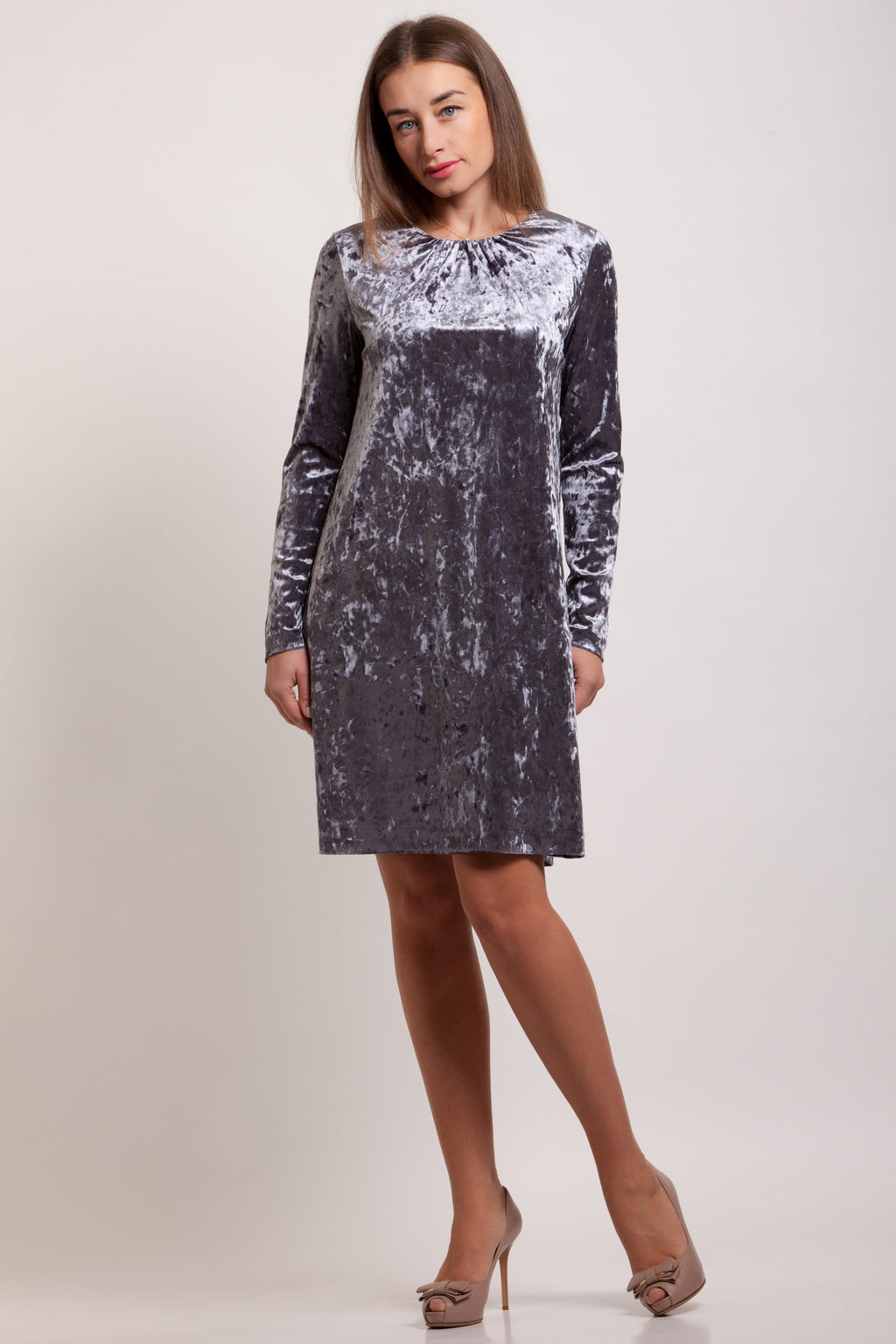 Velvet A-line Tunic Dress Alyssa No1
