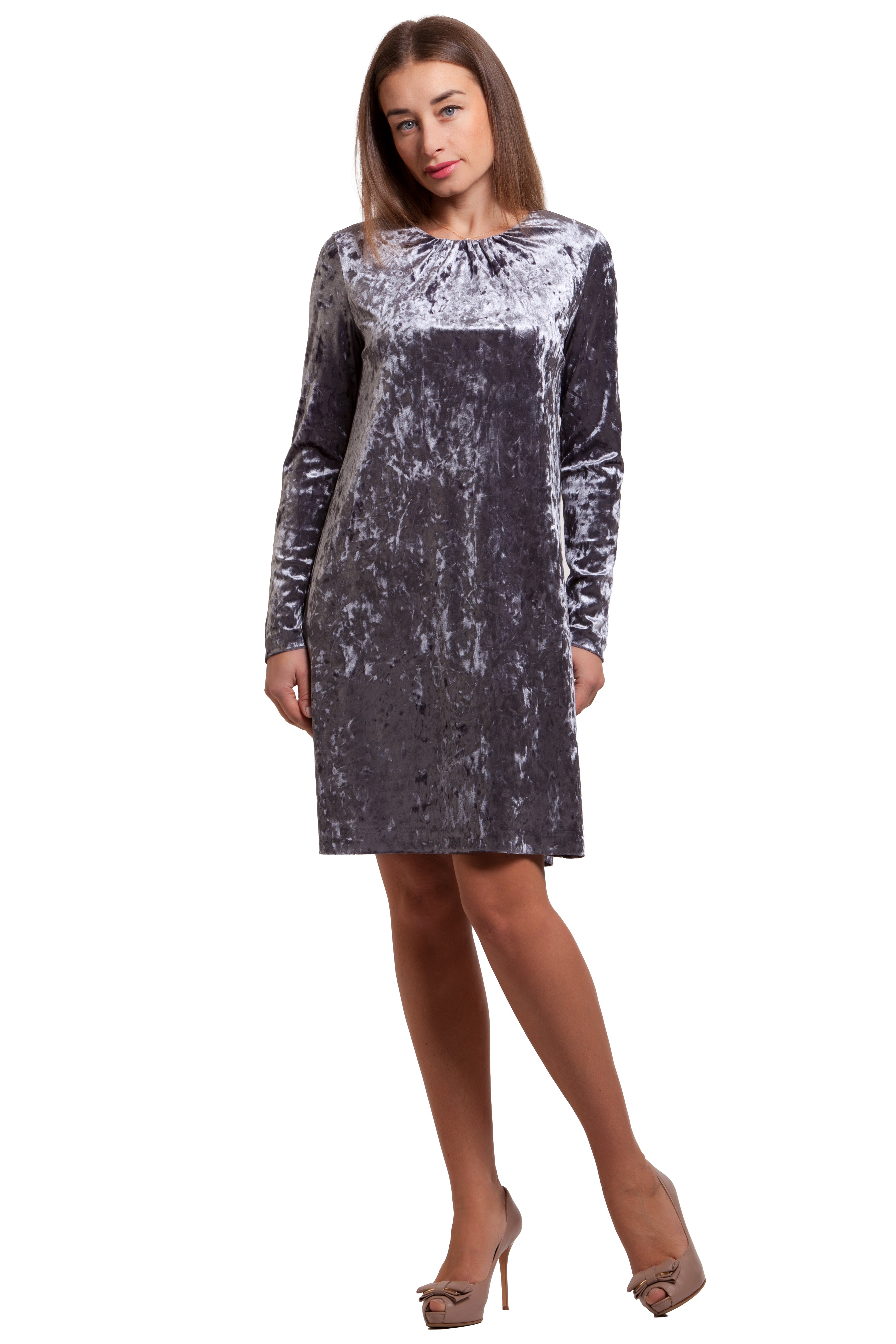 Velvet A-line Tunic Dress Alyssa No1