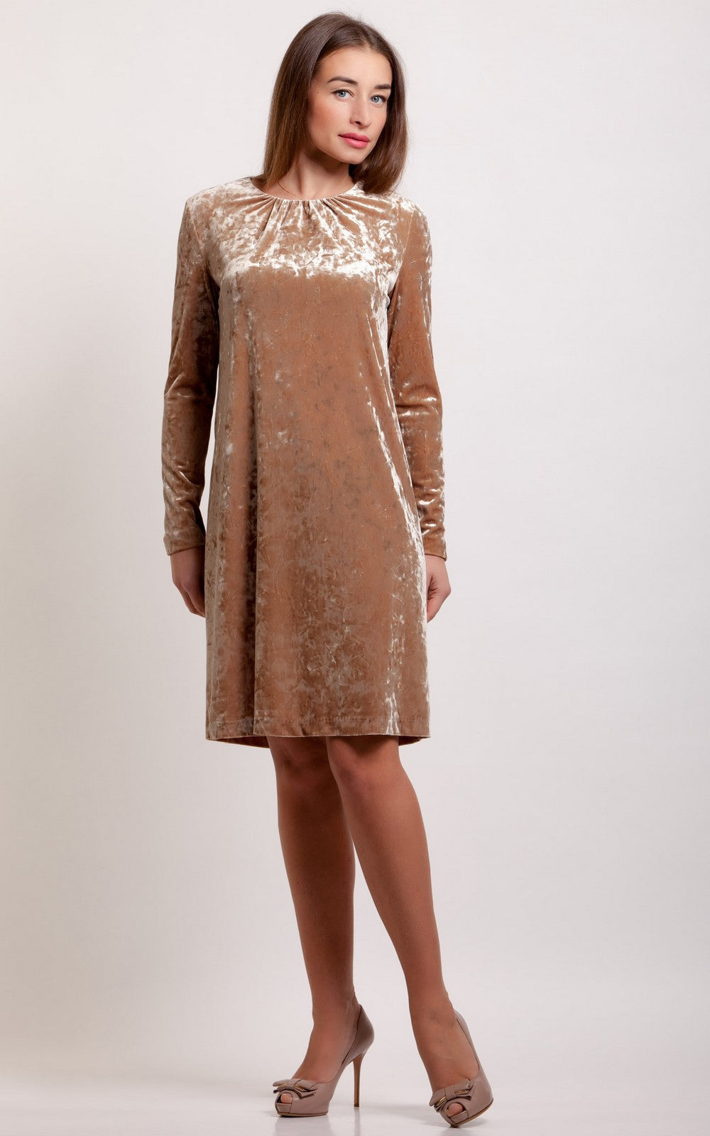 Velvet A-line Tunic Dress Alyssa No3