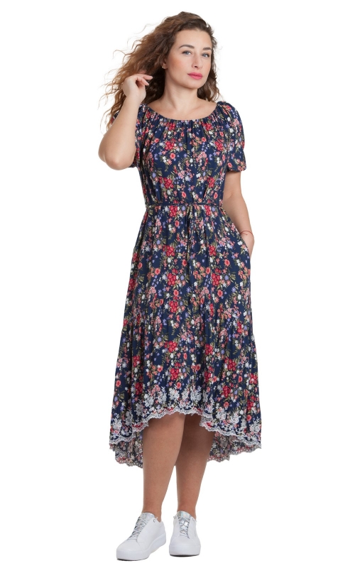 COMFORTABLE SUMMER DRESS WITH EMBROIDERY Magnolica
