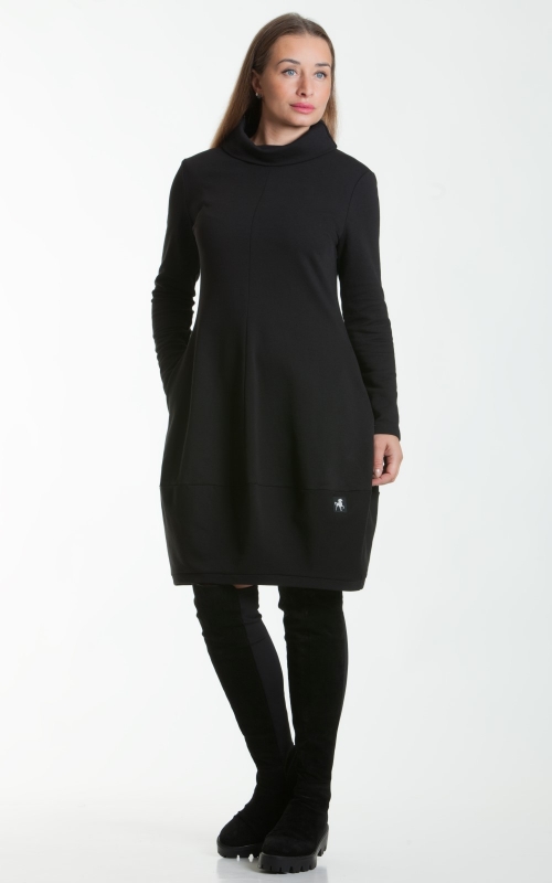 CASUAL WARM BLACK DRESS Magnolica