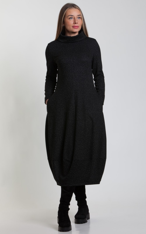 CASUAL WARM BLACK DRESS Magnolica