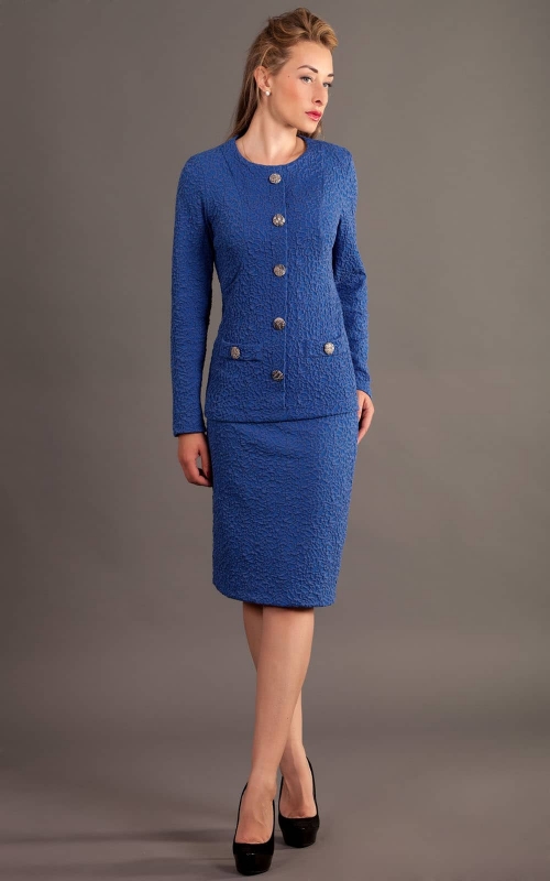 Attire Blue Suits With Textured Weave Magnolica