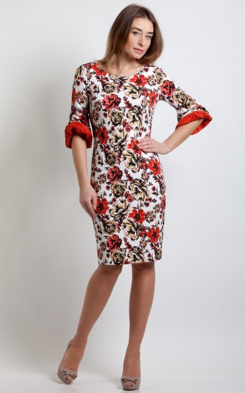 Платье весенне-летнее красное Magnolica